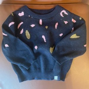 Sovereign Code kids sweater metallic navy and leopard